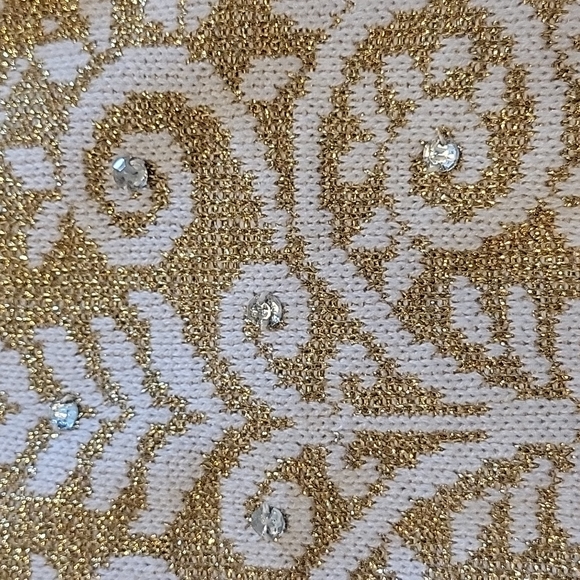 Marauda Vintage Glam 80's gold Metallic Christmas Sweater - Picture 10 of 10